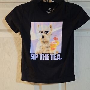 Nike Little Girls’ Sip Photo Graphic T-Shirt: BLACK: NEW WITH TAGS: SIZE 6